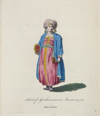 Habit of a gentlewoman in Moscow in 1768. Femme de Moscou. by Charles Grignion