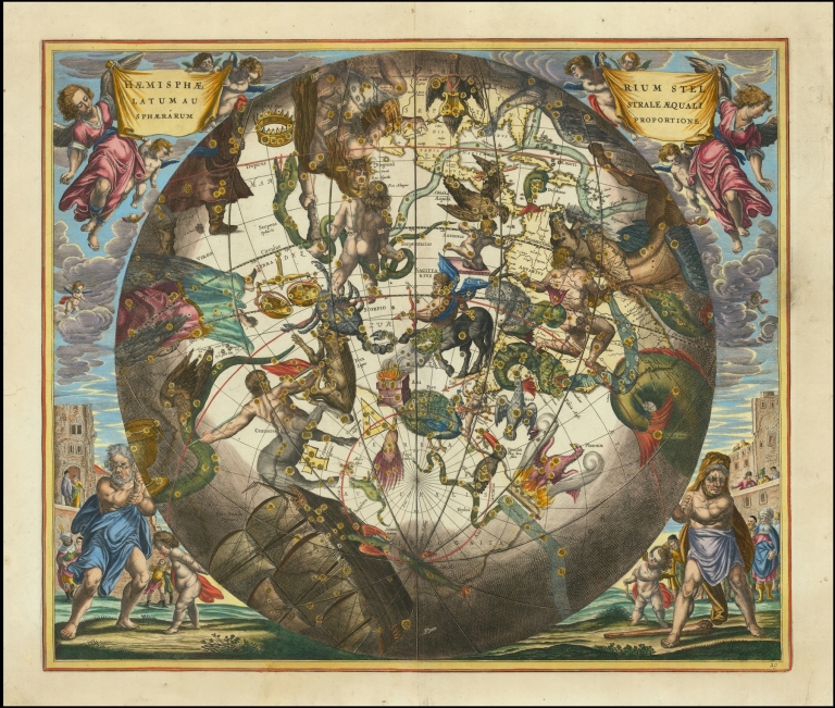 Haemisphaerium Stellatum Australe Cum Aequali Sphaerarum Proportione by Andreas Cellarius