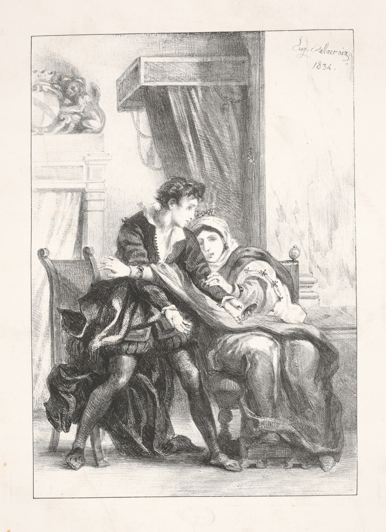 Hamlet and the Queen by Eugène Delacroix