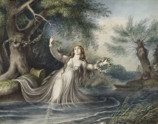 Hamlet, IV, 7, Ophelia falling into the water by Johann Heinrich Ramberg