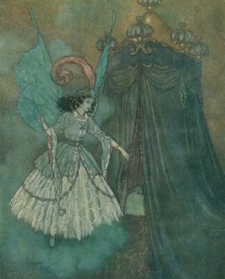 He found herself face to face with a stately and beautiful lady. by Edmund Dulac