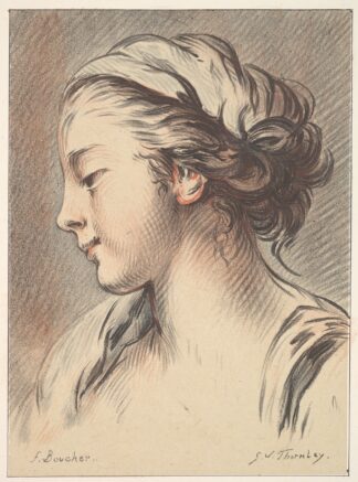 Head of a Girl Facing Towards the Left by Georges William Thornley