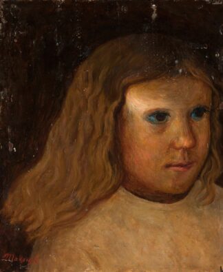 Head of a little girl with unloosed hair by Tadeusz Makowski