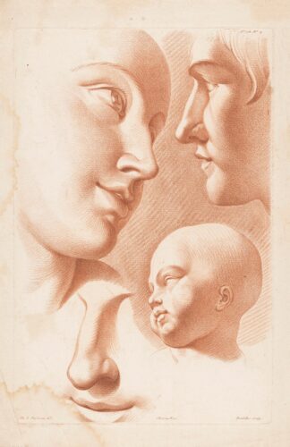 Heads of woman, man and child by Louis-François Roubiliac