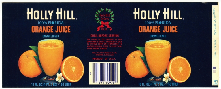 Holly Hill Orange Juice Orange Label by Anonymous