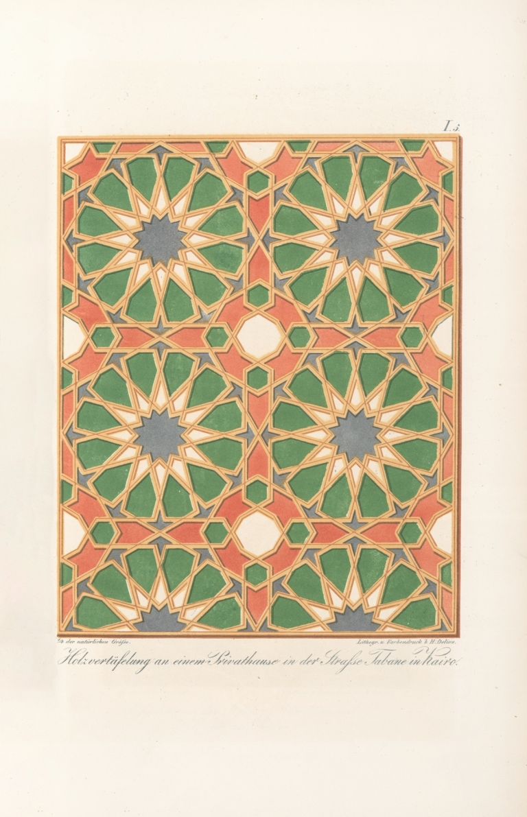 Holzvertäfelung an einem Privathause in der Strafse Tabane zu Kairo by Friedrich Maximilian Hessemer