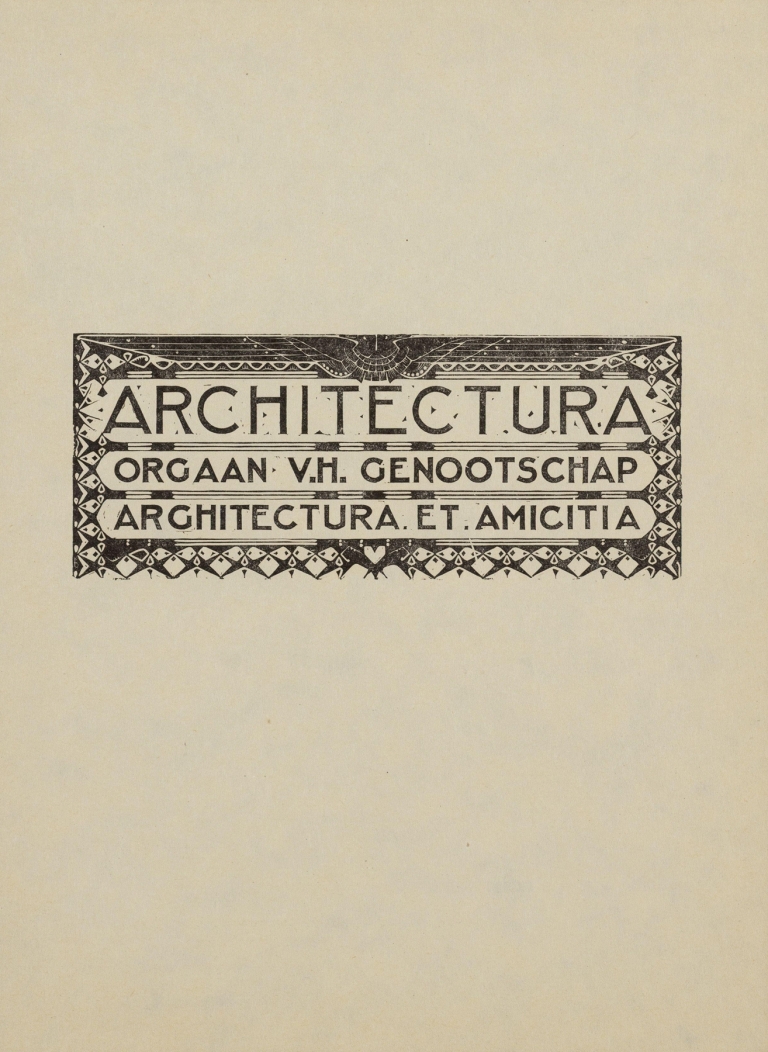 Hoofd voor het weekblad Architectura. by Karel de Bazel