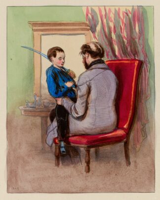 Houp houp papa. ah mais tu ne fais pas si bien le cheval que Janisset, dam. Ah comme il faisait bien le chev by Paul Gavarni