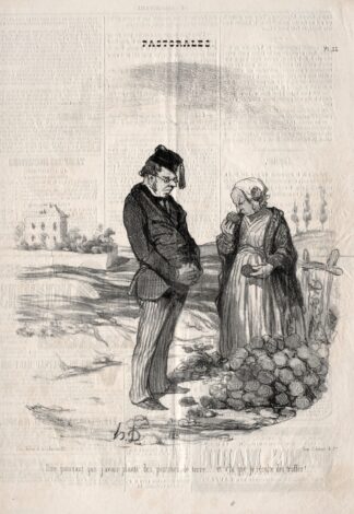 How strange…. I had planted potatoes, and here I am harvesting truffles! by Honoré Daumier