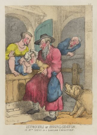 Humours of Houndsditch, or Mrs. Shevi in a longing condition by Thomas Rowlandson