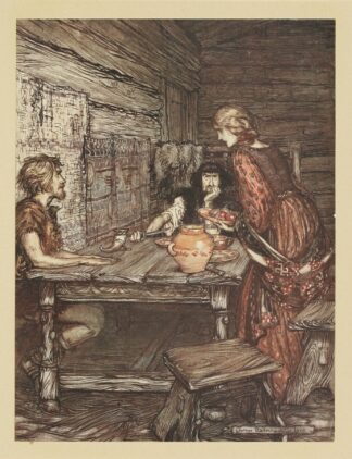 Hunding discovers the likeness between Siegmund and Sieglinde by Arthur Rackham