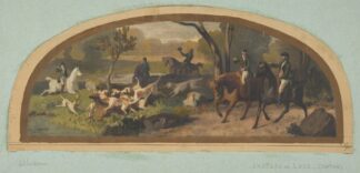 Hunting Scene; Mural design for a lunette in the library of the Chateau de Lude by Jules-Edmond-Charles Lachaise