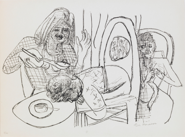 I don’t want to eat my Soup, plate 6 from the portfolio ‘Day and Dream’ by Max Beckmann