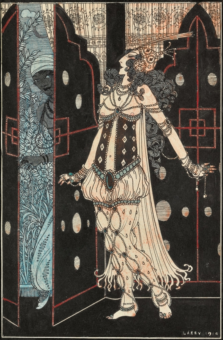 Ida Rubinstein and Vaslav Nijinsky in Scheherazade by George Barbier