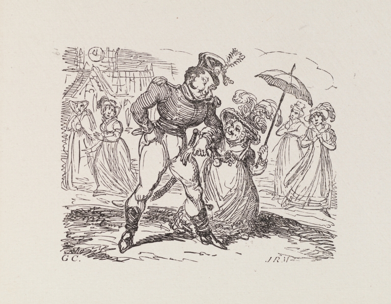 Illustrations for The Universal songster Pl.16 by George Cruikshank