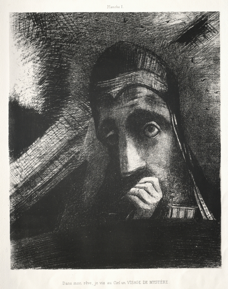 In My Dream I Saw in the Sky a Face of Mystery by Odilon Redon