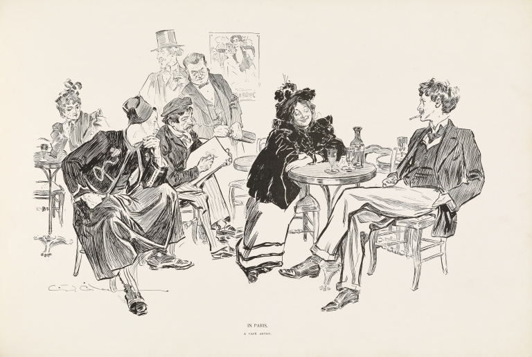 In Paris – A Cafe Artist by Charles Dana Gibson