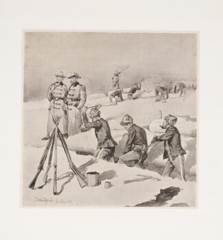 In the trenches at Pine Ridge by Frederic Remington