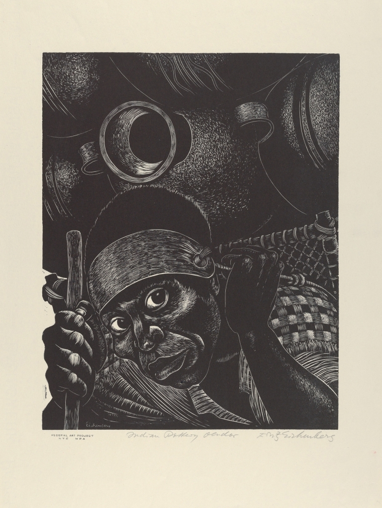 Indian Pottery Vendor by Fritz Eichenberg