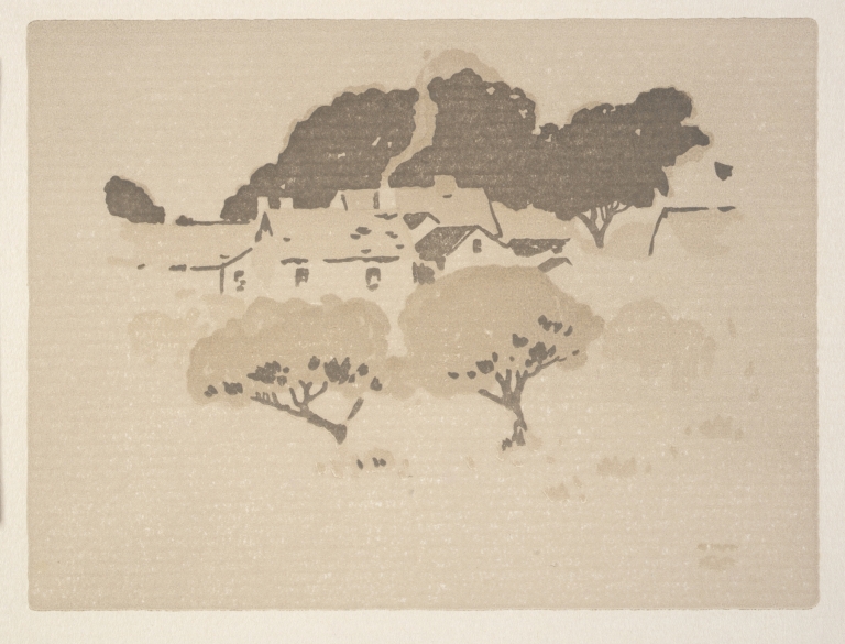 Ipswich Prints; Village Roofs by Arthur Wesley Dow