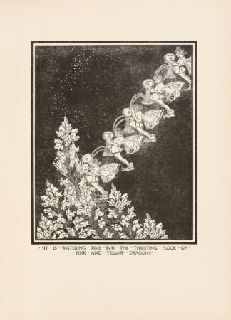 It is watering time for the thirsting flock of pink and yellow dragons by Dugald Stewart Walker
