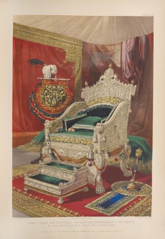Ivory throne and footstool, presented to her majesty the queen, by his highness the rajah of Travencore by Matthew Digby Wyatt
