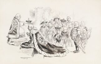 J. Pierpont Morgan is crowned king by a man representing Trusts by William Henry Walker