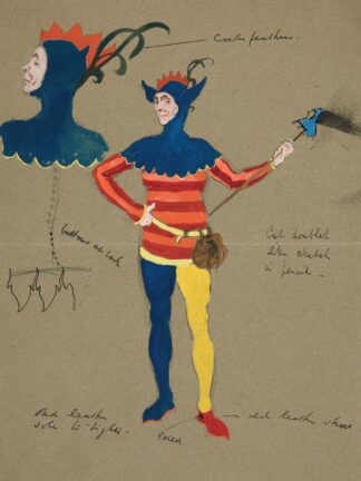 Jester, costume sketch for Henry Irving’s Planned Production of King Richard II by Edwin Austin Abbey