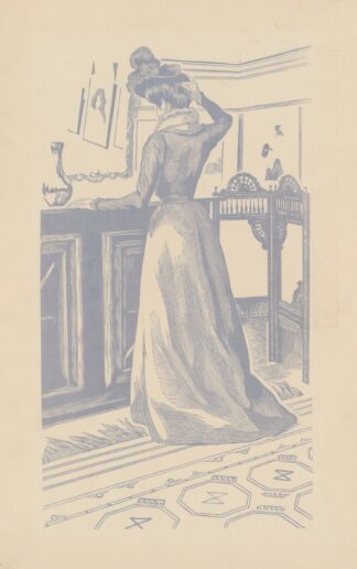 Jeune femme se recoiffant – Mlle Marcolesco, belle-sœur de l’artiste by Amédée Joyau