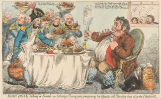John Bull Taking a Lunch – or Johnny’s Purveyors Pampering His Appetite with Dainties From All Parts of the World by Charles Ansell