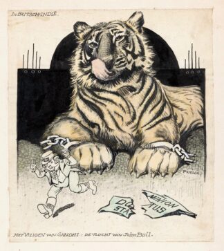 John Bull vlucht voor de Indiaase tijger by Patricq Kroon