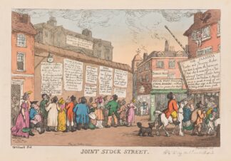Joint stock street by Thomas Rowlandson