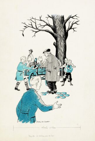 Jongens trekken aan een handkar by Eddy de Smet