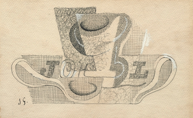 Journal et tasse de café by Juan Gris