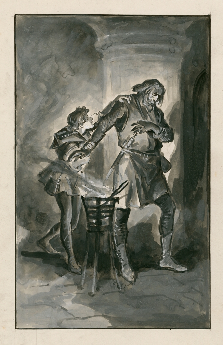 King John, II, 2; ‘Silence, no more, Go closely in with me much danger do I undergo for thee’ by Anonymous