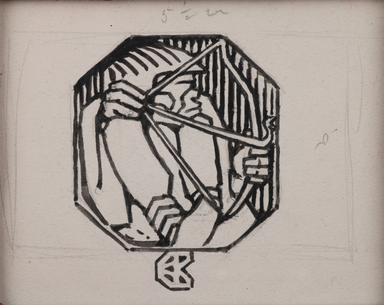 Koru-Kalevala, The Illustrated Kalevala; Poem XII end vignette. by Akseli Gallen-Kallela