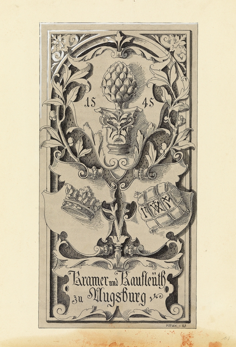 Kramer und Kaufleuth zu Augsburg, Vorlagenzeichnung für ‘Allegorien und Embleme’ by Franz von Stuck
