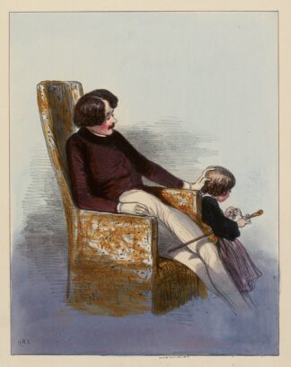 La canne que Papa a trouvée dans l’armoire de Maman, le jour qu’il était si en colère, elle était bien plus belle que by Paul Gavarni
