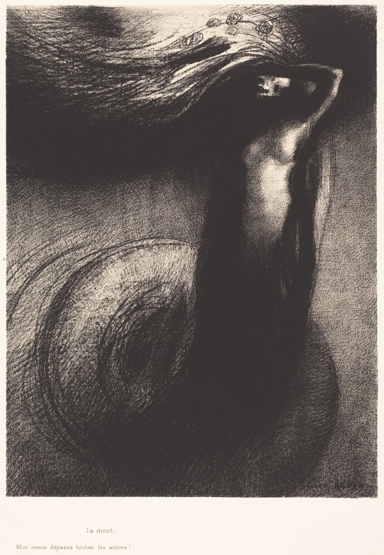 La Mort; Mon ironie depasse toutes les autres! by Odilon Redon