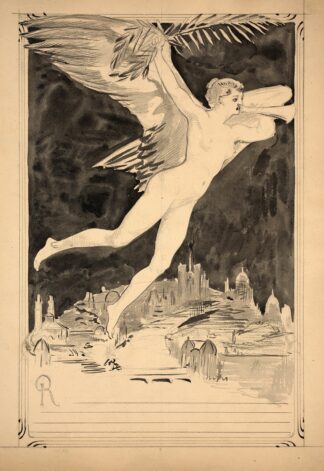 La Renommée survolant Paris by Félix Bracquemond