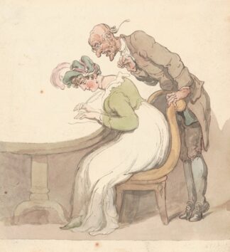 Lady writing a love letter by Thomas Rowlandson