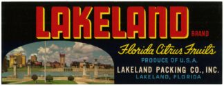 Lakeland Brand Florida Citrus Fruit Label by Anonymous