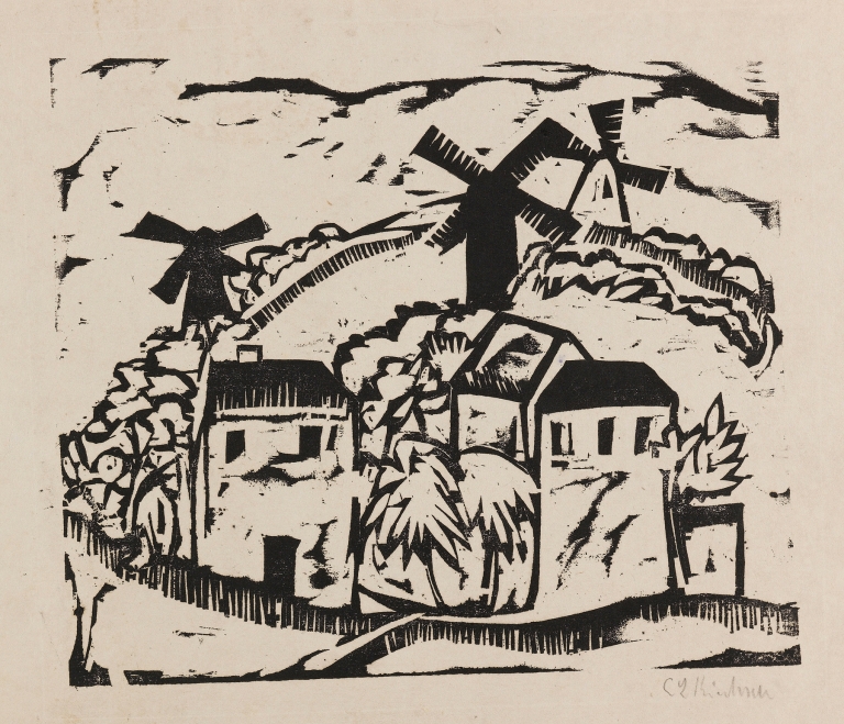 Landschaft mit Windmühlen by Ernst Ludwig Kirchner