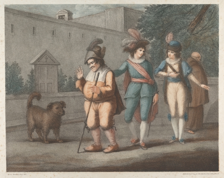 Launce Teaching his Dog Crab to behave as a Dog in all things – ‘The Two Gentlemen of Verona,’ Act IV, Scene IV by Henry William Bunbury