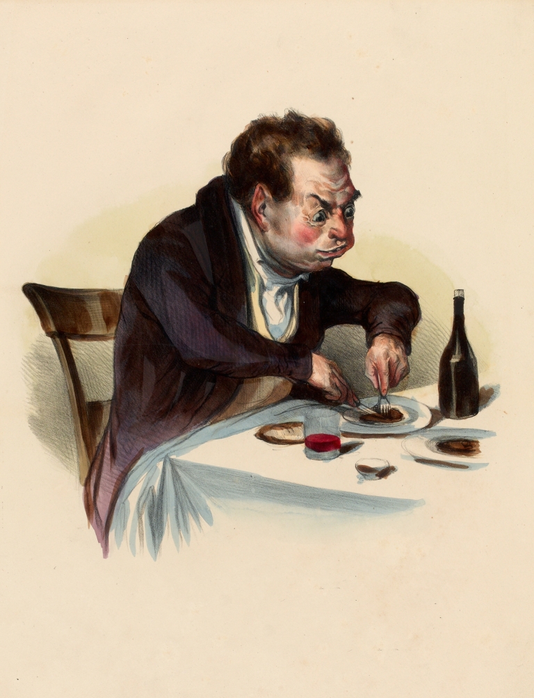 Le bon morceau. A Tidbit. by Charles-Joseph Traviès de Villers