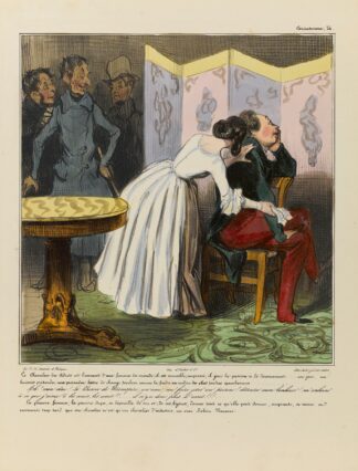 Le chevalier des Adrets est l’amant d’une femme du monde, il est aimable, empressé, il joue la passion et le dévouement by Honoré Daumier