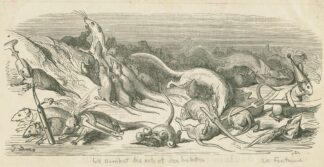 Le combat des rats et des belettes. by Gustave Doré