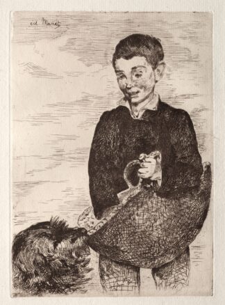 Le gamin au chien, avec le cabas by Édouard Manet