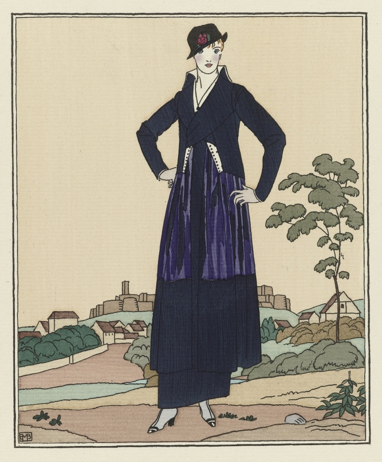 Le paysage romantique ; Costume tailleur de Worth by Bernard Boutet de Monvel