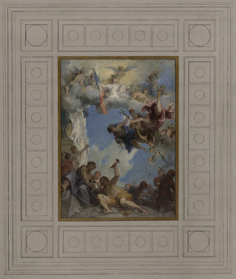 Le Travail sous l’égide de la République amène l’abondance et la prospérité by Henri Leopold Lévy